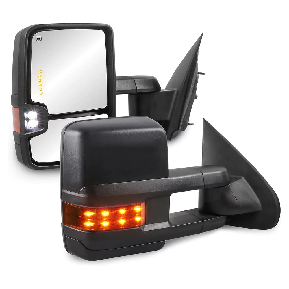 2007–2013 Silverado / Sierra Power Heated Tow Mirrors with LED Signals – Pair